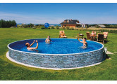 Морозоустойчивый бассейн Azuro Stone круглый 4,6х1,2 м Premium