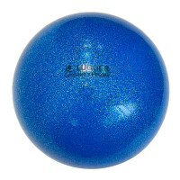 Мяч для художественной гимнастики Lugger однотонный d=19 см (синий с блестками)