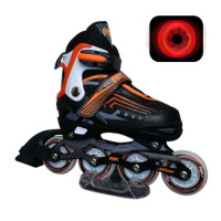 Раздвижные роликовые коньки Alpha Caprice Atom Orange LED подсветка колес
