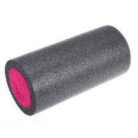 Ролик для йоги Sportex полнотелый 2-х цветный 30х15см PEF30-3 черно\розовый (B34491)