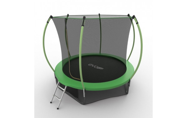 Батут с внутренней сеткой и лестницей EVO Jump Internal 10ftt+ нижняя сеть, зеленый 600_380