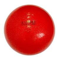 Мяч для художественной гимнастики Lugger однотонный d=15 см (красный с блестками)