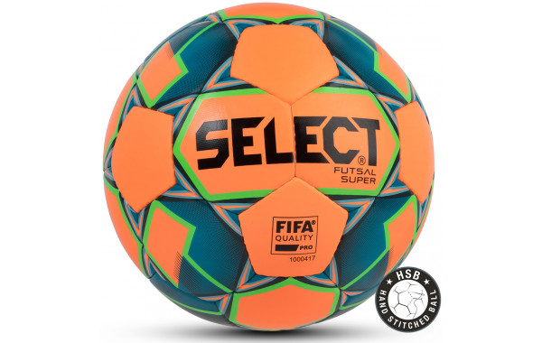 Мяч футзальный Select Futsal Super FIFA, 3613446662, р.4, FIFA Pro, ПУ, руч.сш, оранж. 600_380
