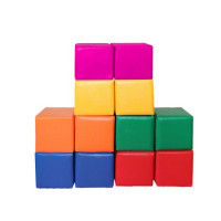 Набор мягких модулей кубики цветные 20х20х20см (12 элементов) Dinamika ZSO-004405