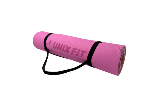 Коврик для йоги и фитнеса двусторонний, 180х61х0,8см UnixFit YMU8MMPK двуцветный, розовый 600_380