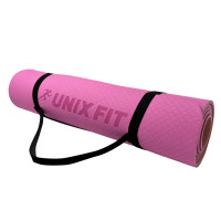 Коврик для йоги и фитнеса двусторонний, 180х61х0,8см UnixFit YMU8MMPK двуцветный, розовый