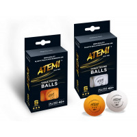 Мячи для настольного тенниса Atemi 3* белый, 6 шт