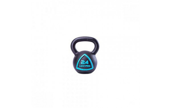 Чугунная гиря 28 кг Live Pro Solid Cast Iron Kettlebell LP8041-28 черный\синий 600_380