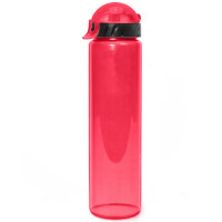 Бутылка для воды LIFESTYLE со шнурком, 500 ml., straight, прозрачно/красный КК0158