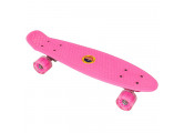 Скейтборд пластиковый 56x15cm, со свет. колесами Sportex E33097 розовый (SK505)