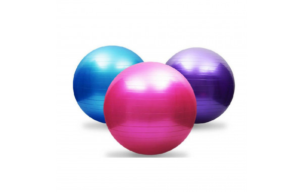 Мяч для аэробики d75 см FitOn YB-3 розовый, насос в комплекте 600_380