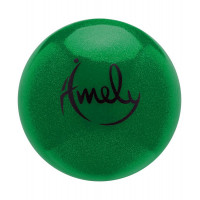 Мяч для художественной гимнастики d19 см Amely AGB-303 зеленый, с насыщенными блестками