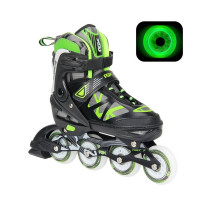 Раздвижные роликовые коньки RGX Mobilis Green LED подсветка колес