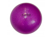 Мяч для художественной гимнастики Lugger однотонный d=19 см (фиолетовый с блестками)