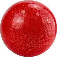 Мяч для художественной гимнастики однотонный, d19 см, ПВХ AGP-19-04 красный с блестками