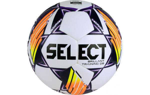 Мяч футбольный Select Brillant Training DB V24, 0865168096, р.5, Basic, 32пан., ПУ, гибрид.сш, бело-оранж 600_380