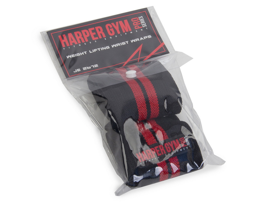 Суппорт запястья эластичный Harper Gym Pro Series JE-2672 (пара) чер/кр 933_700
