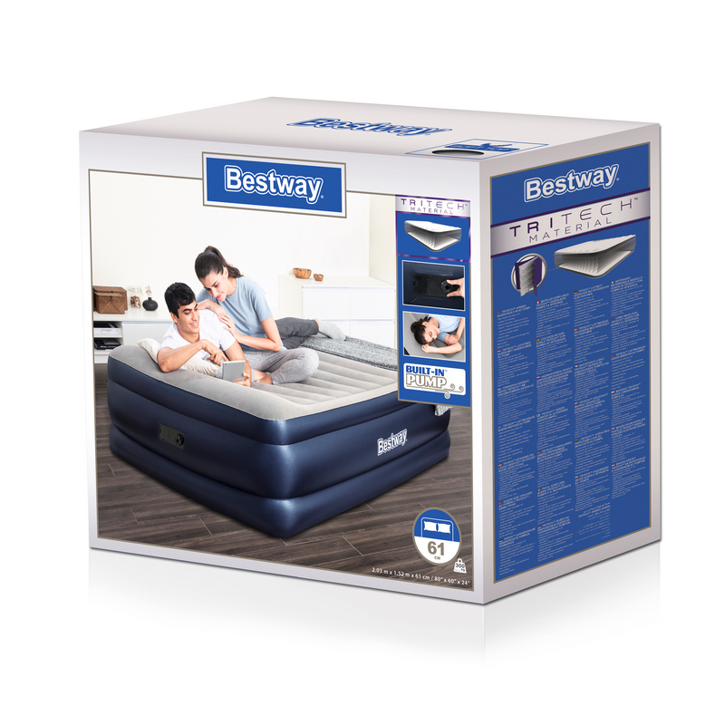 Надувная кровать Bestway Tritech Airbed 203х152х61см, встроенный электронасос 67690 800_800