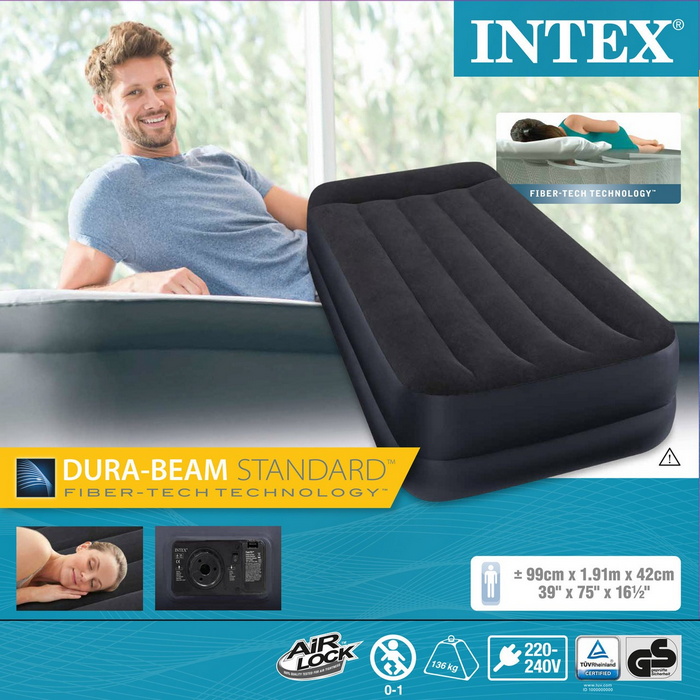 Надувная кровать Intex Pillow Rest Raised Bed 99х191х42см встроенный насос 64122 700_700