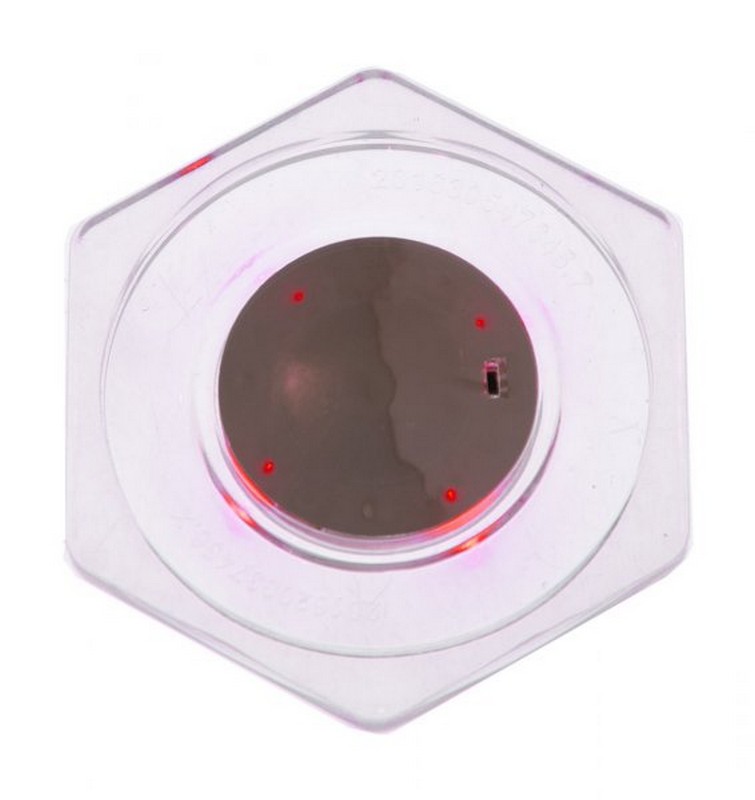 Шайба для аэрохоккея Atomic Top Shelf прозрачная шестигранная, красный светодиод d=74 mm 755_800