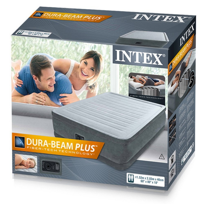 Надувная кровать Intex Comfort-Plush 152х203х46см, встроенный насос 220V 64414 700_700