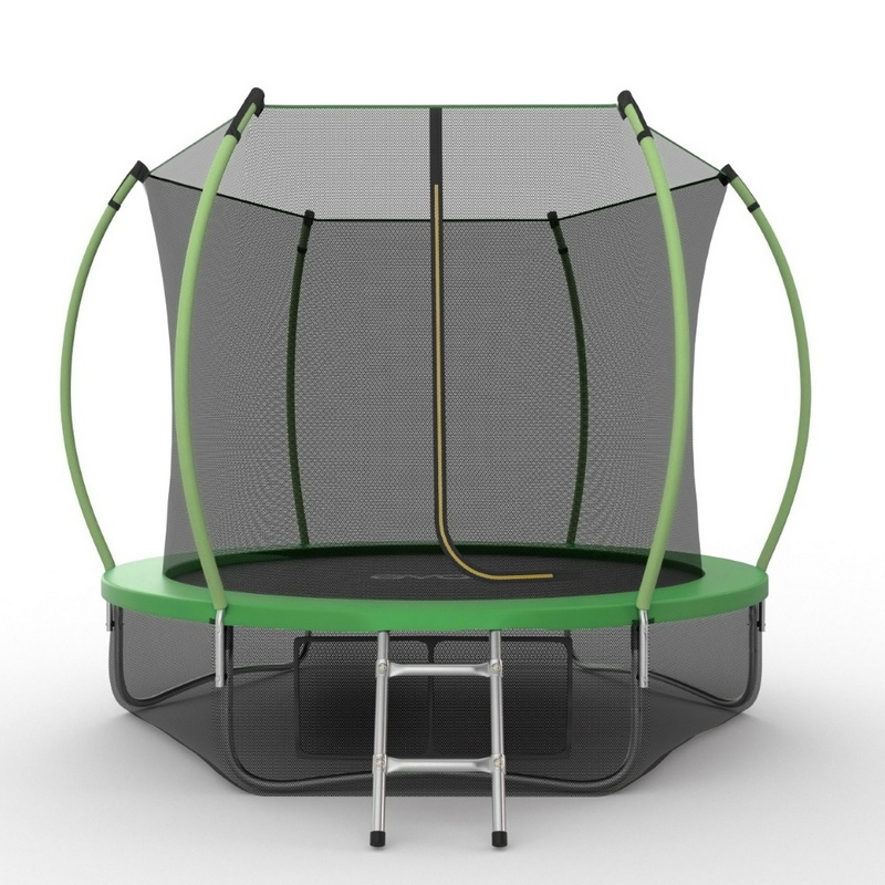 Батут с внутренней сеткой и лестницей EVO Jump Internal 10ftt+ нижняя сеть, зеленый 800_800
