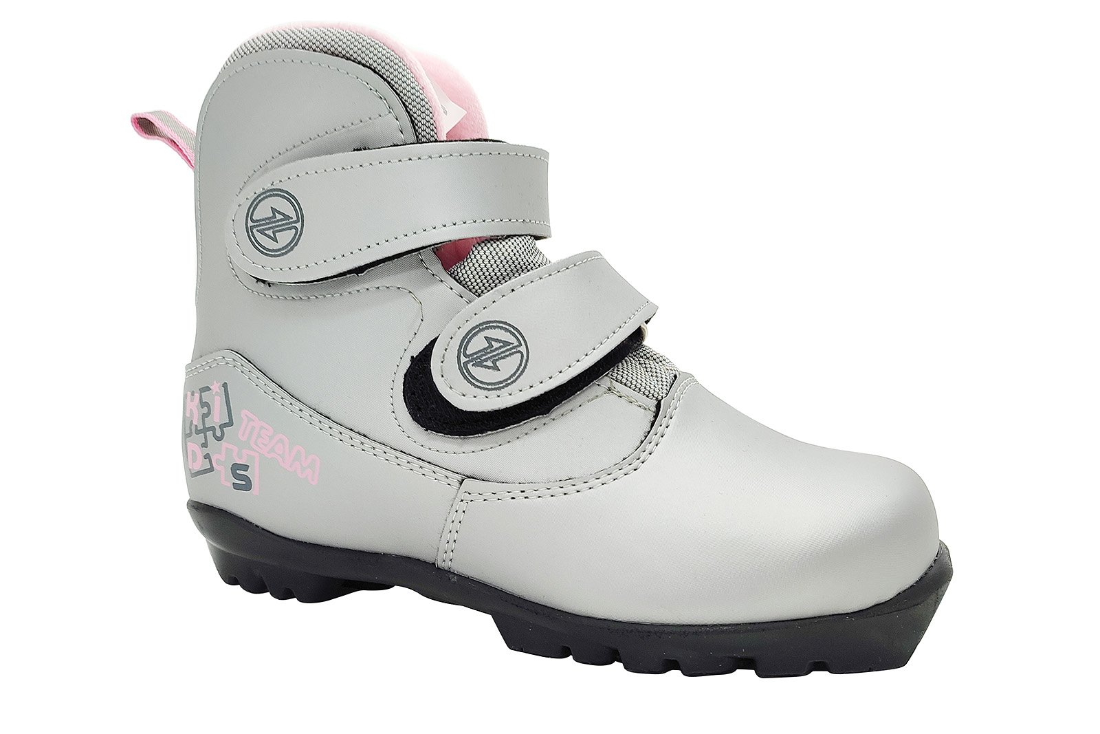 Ботинки лыжные NNN COMFORT Kids (системные!) (на липучке) серебро-розовый 1600_1067