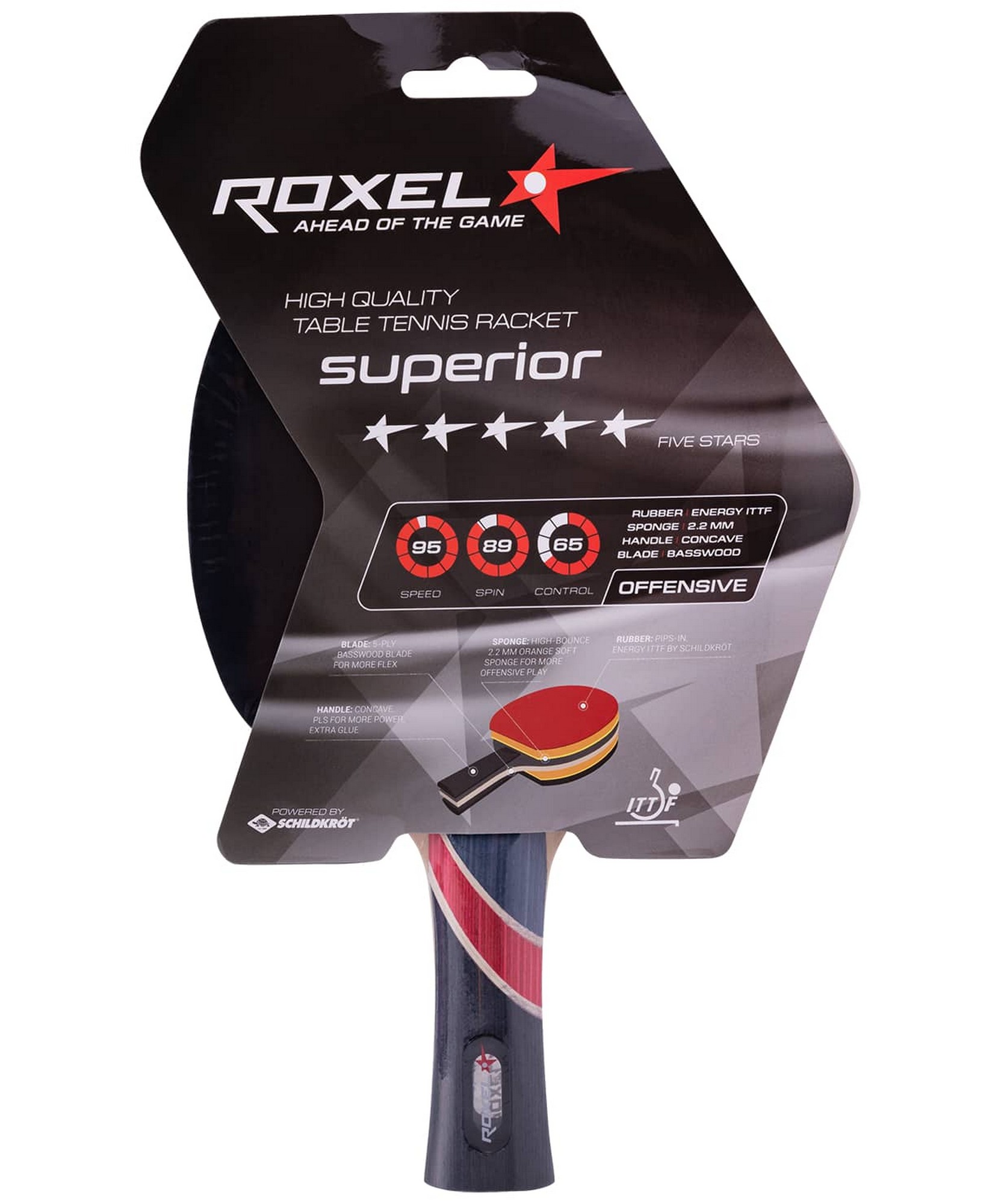Ракетка для настольного тенниса Roxel 5* Superior, коническая 1663_2000