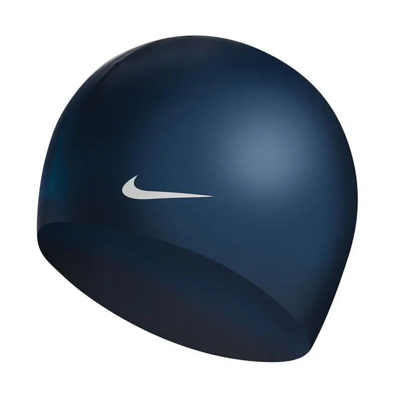 Шапочка для плавания Nike Solid Silicone, 93060440, FINA Approved, Темно-синий, силикон 800_800