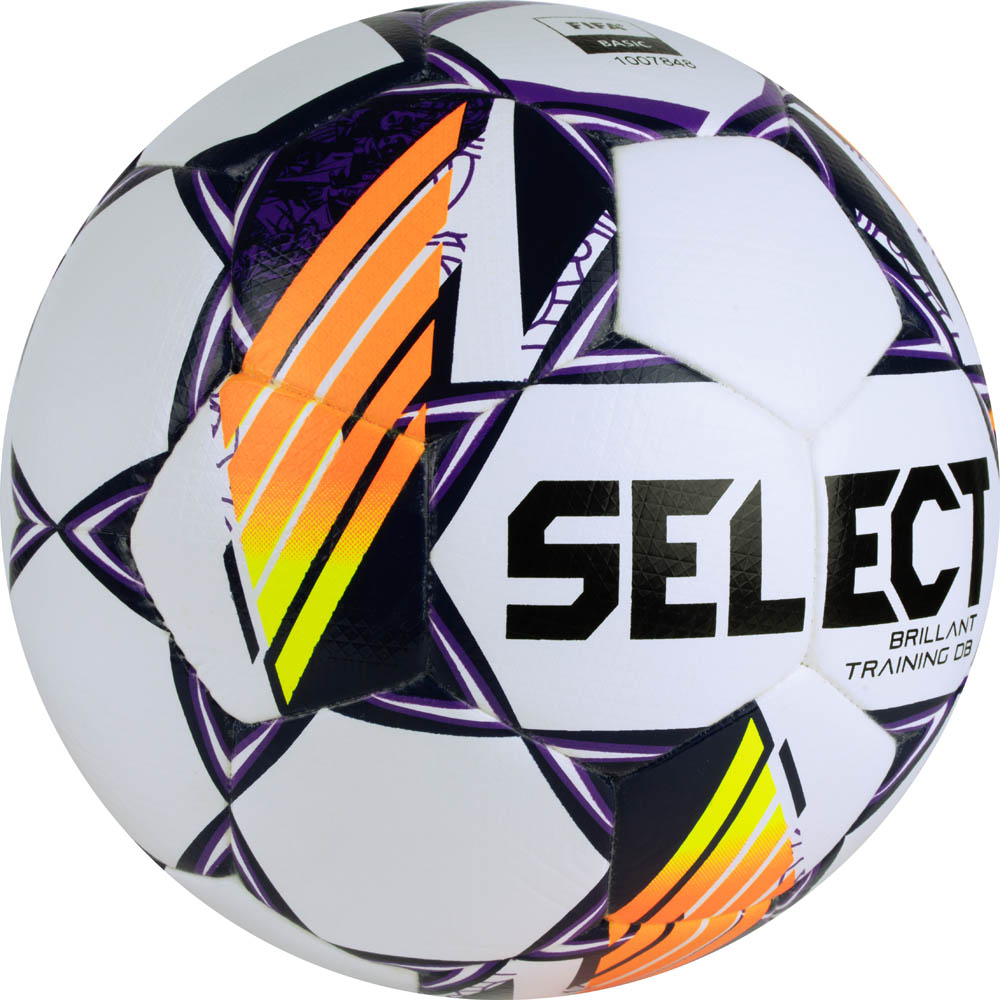 Мяч футбольный Select Brillant Training DB V24, 0865168096, р.5, Basic, 32пан., ПУ, гибрид.сш, бело-оранж 1000_1000