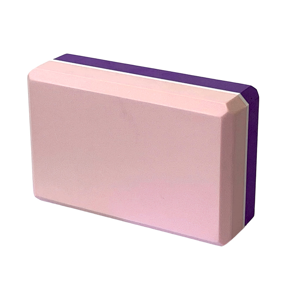 Йога блок полумягкий 2-х цветный (фиолетово-розовый) 223х150х76мм, из вспененного ЭВА E29313-7 1000_1000