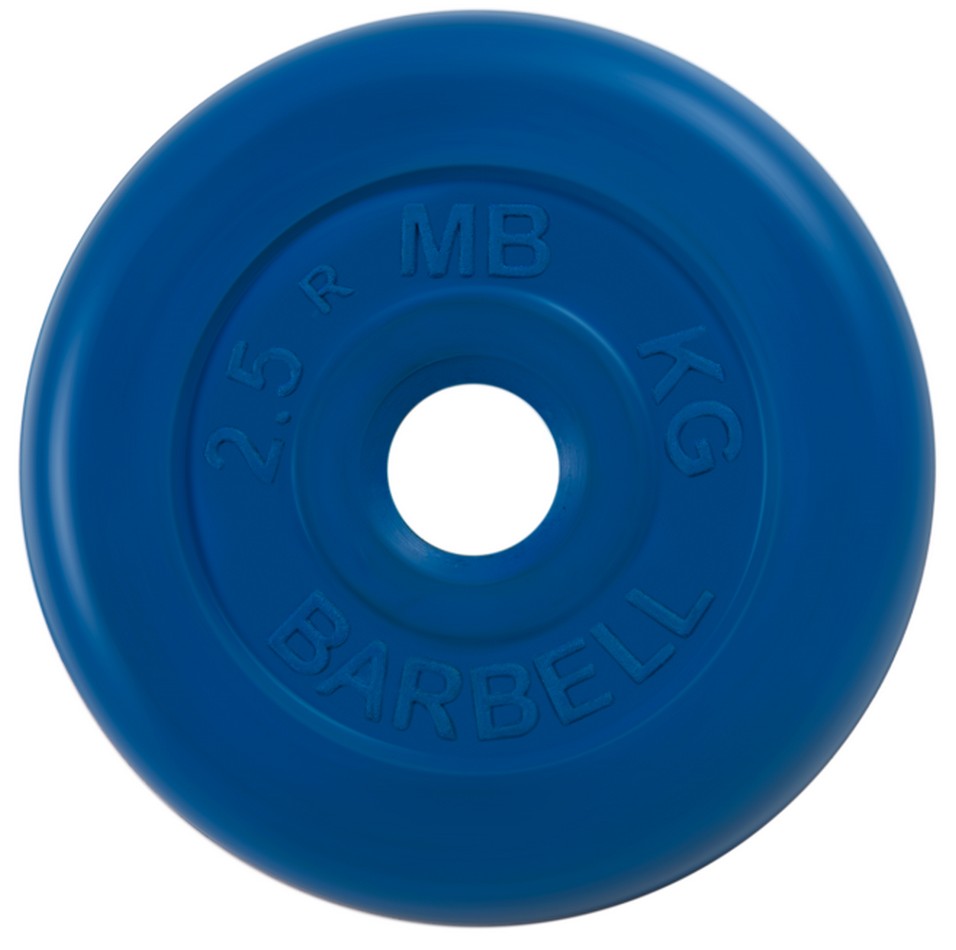 Диск обрезиненный d26мм MB Barbell MB-PltC26-2,5 2,5 кг синий 956_950