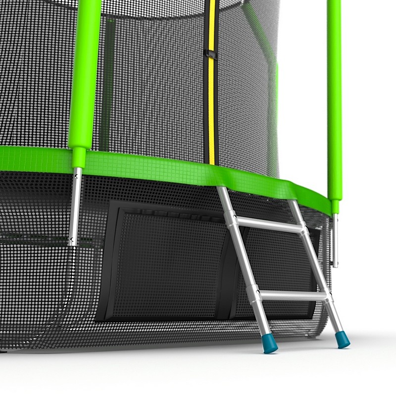 Батут с внутренней сеткой и лестницей EVO Jump Cosmo 6ft + нижняя сеть, зеленый 800_800