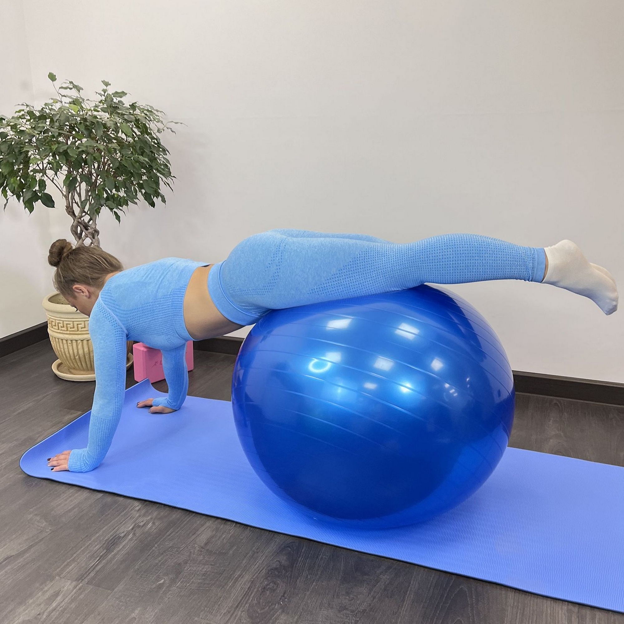 Коврик для йоги и фитнеса двусторонний, 180х61х0,6см UnixFit YMU6MMBE двуцветный, голубой 2000_2000