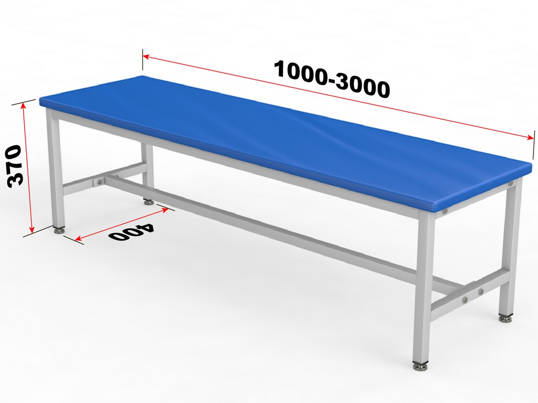Скамейка для раздевалки без спинки, мягкая, 250см Glav 10.2000-2500 1067_800