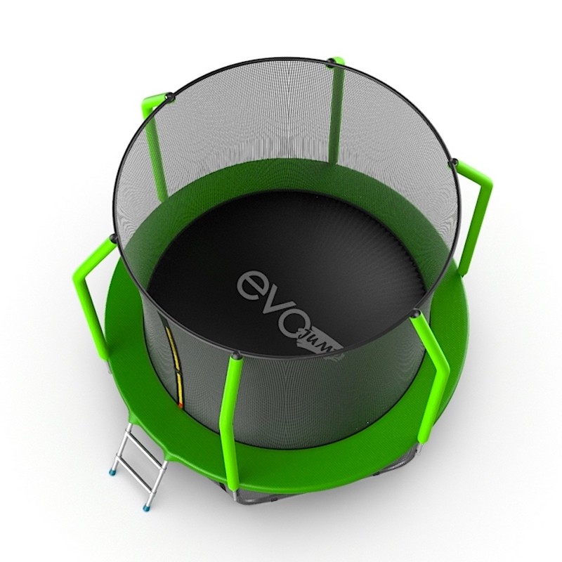 Батут с внутренней сеткой и лестницей EVO Jump Cosmo 6ft + нижняя сеть, зеленый 800_800