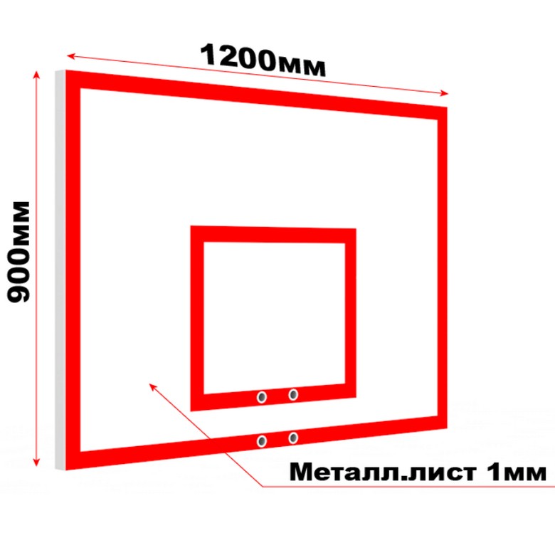 Щит баскетбольный антивандальный металлический тренировочный 120х90см Atlet IMP-A525 780_780