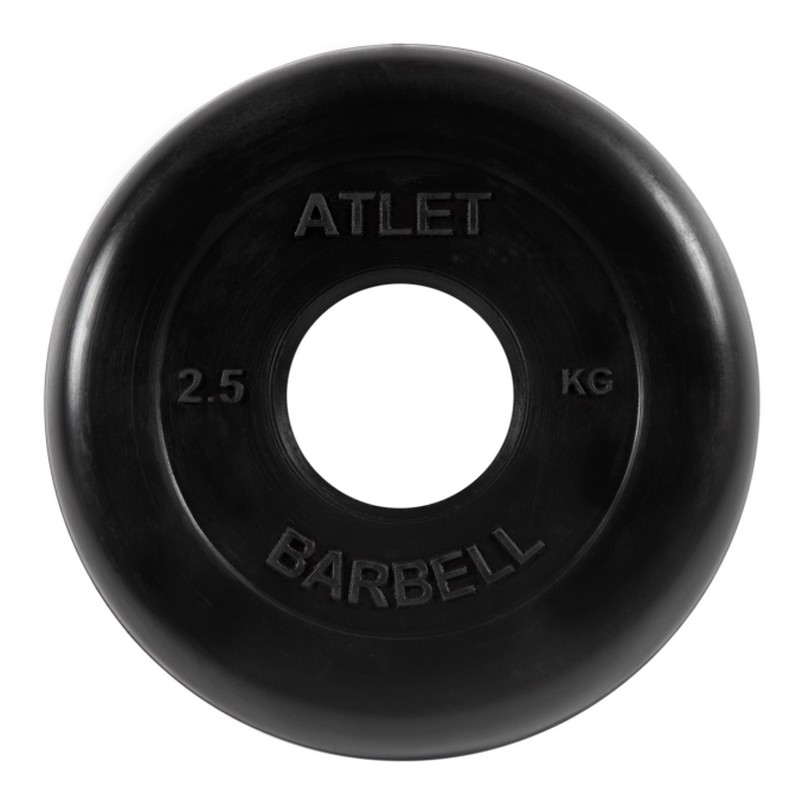 Диск обрезиненный d51мм MB Barbell Atlet 2,5кг черный MB-AtletB51-2,5 809_800