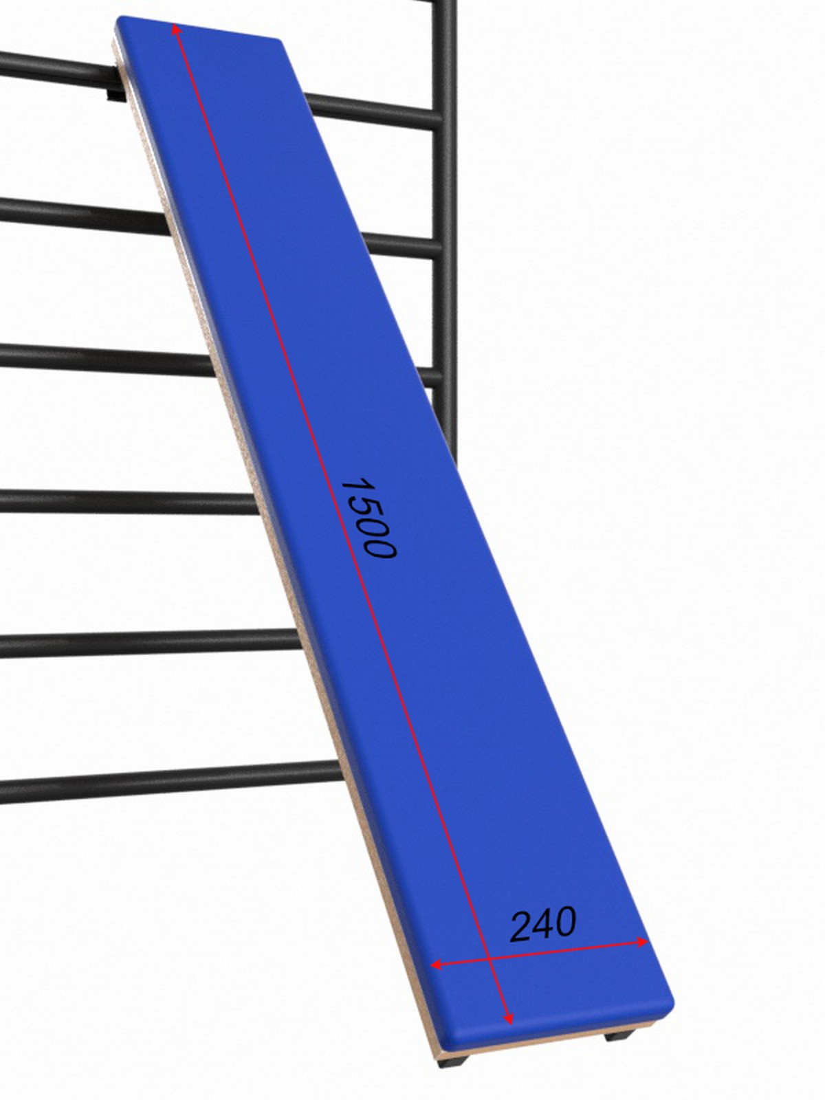 Шведская стенка враспор с регулировкой высоты (тип 1) с турником и доской наклонной Glav 04.202.3-2 1200_1600
