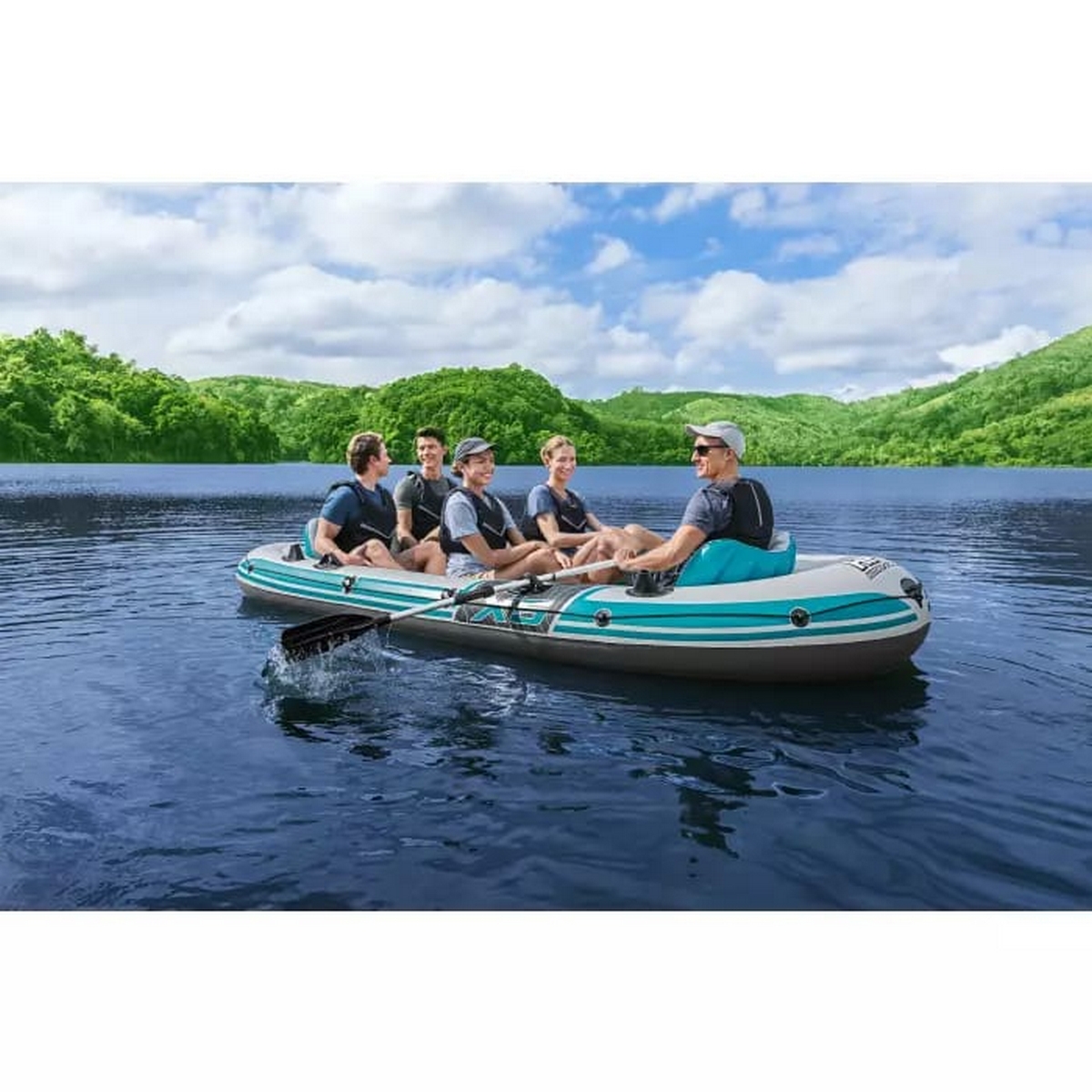 Надувная лодка 364х166см вёсла 62064, насос 62086, до 600кг Bestway Adventure Elite X5 Raft Set 65159 1200_1200