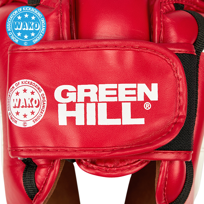 Кикбоксерский шлем Green Hill Win HGW-9033w WAKO Approved, красный 700_700