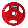 Диск обрезиненный 25кг Johns 91010 -25С красный 120_120