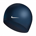 Шапочка для плавания Nike Solid Silicone, 93060440, FINA Approved, Темно-синий, силикон 120_120