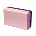 Йога блок полумягкий 2-х цветный (фиолетово-розовый) 223х150х76мм, из вспененного ЭВА E29313-7 120_120
