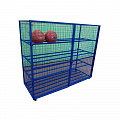 Стеллаж для хранения мячей и инвентаря Spektr Sport передвижной металлический (сетка) цельносварной 120_120